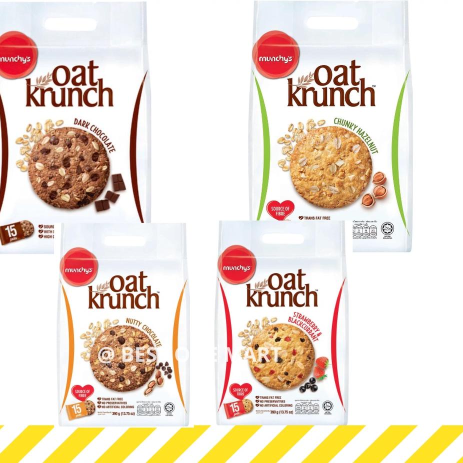 

➷ Munchys Oat Krunch 390 g - Dark Chocolate - Chunky Hazelnut - Strawberry Blackcurrant ♩