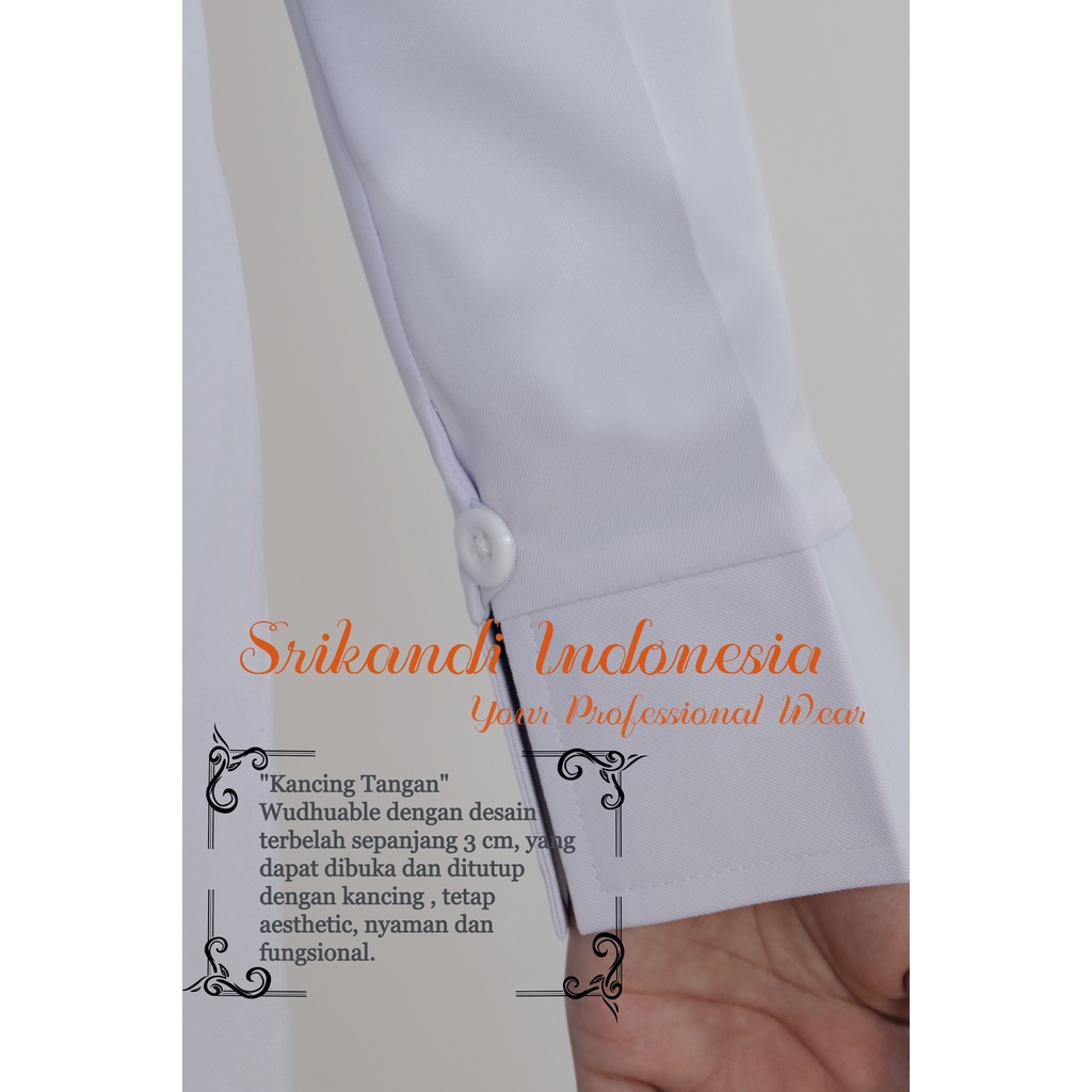 PREMIUM QUALITY Baju Dinas Seragam Putih  PNS / Pemda PDH Putih Wanita Wool Cashmere