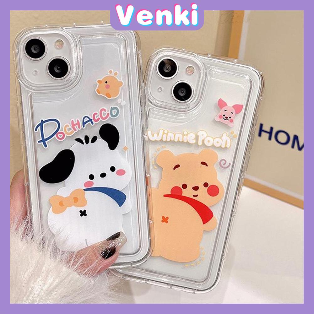 Case iPhone 14 Pro Max Soft TPU Clear Jelly Airbag Case Cute Cartoon Animals Camera Protection Shockproof For iPhone 14 13 12 11 Plus Pro Max 7 Plus X XR