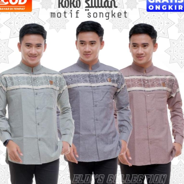 HARGA TERMURAAH kemeja Koko / Koko pria sultan motif songket
