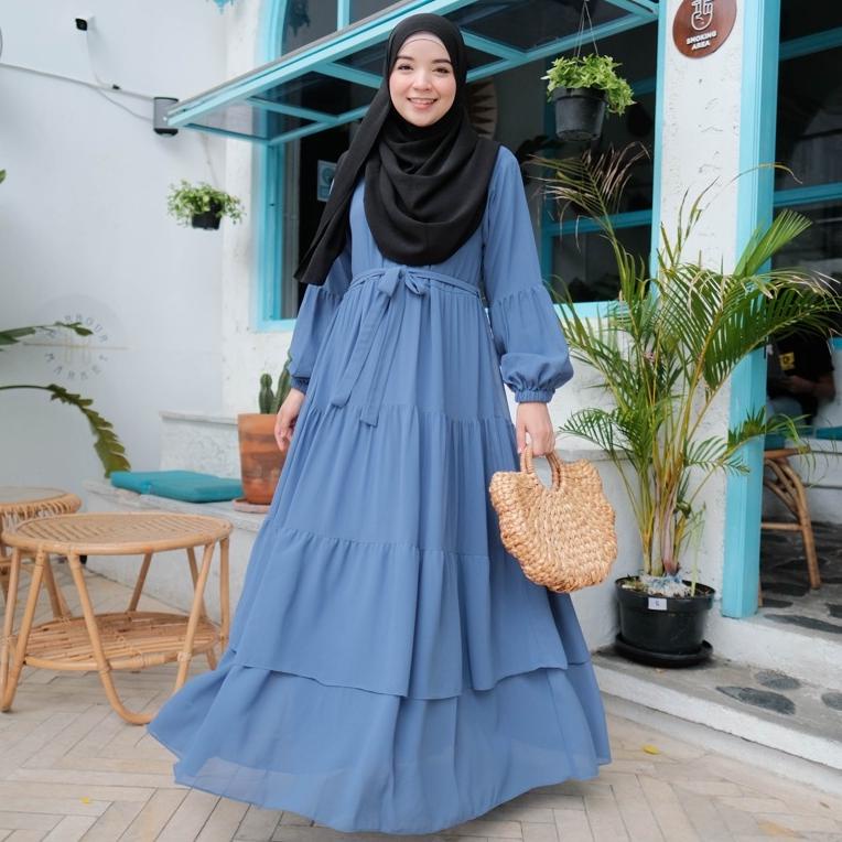STOK TERBARU AMARA DRESS / gamis ceruty / gamis tiga tingkat/ gamis rempel / gamis baby doll /gamis 