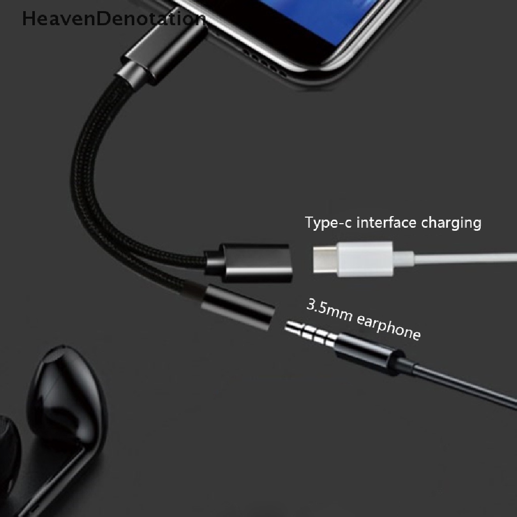 [HeavenDenotation] Usb Tipe C Ke 3.5mm Aux Adapter Jack Kabel Audio Earphone Kabel Converter HDV