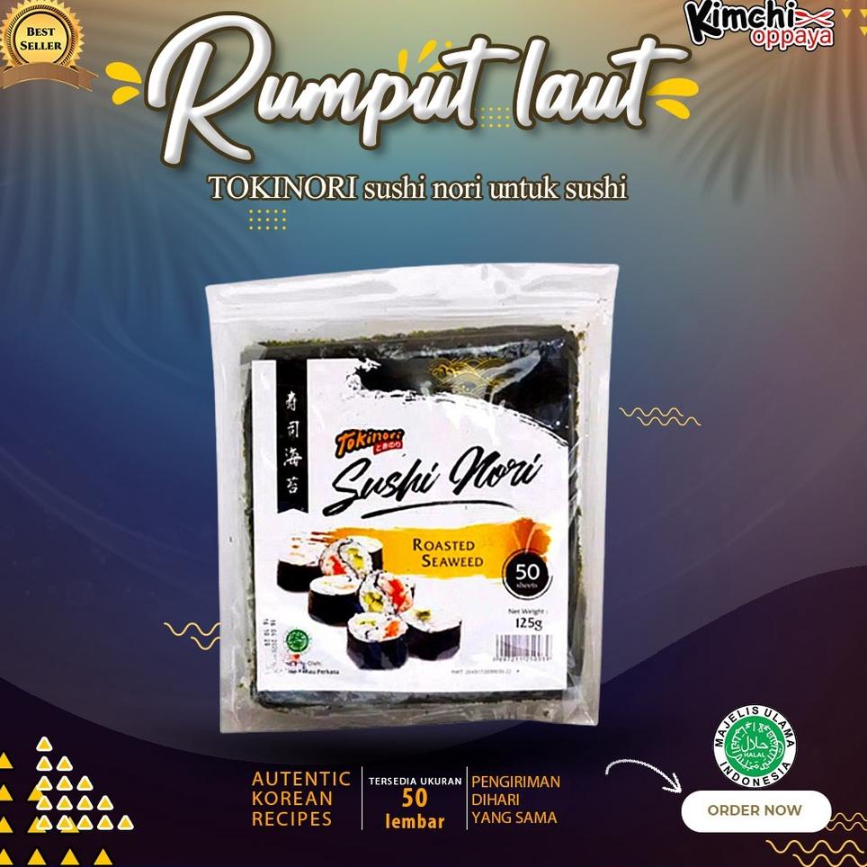 

☛ Tokinori Sushi Nori Halal Rumput Laut Sushi Korea Kimbab Isi 50 Lembar ✭