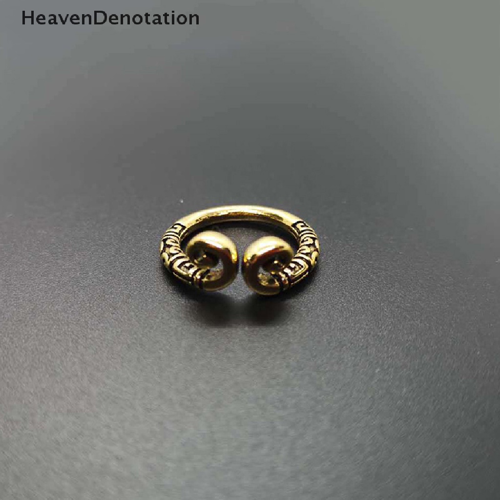 [HeavenDenotation] Cute Monkey King Ring Cincin Pasangan Pasangan Pria Monkey King Golden Cudgel Ring Resizable Finger Rings Untuk Wanita Pengencang Mantra Cincin Golden Rod Open Ring HDV