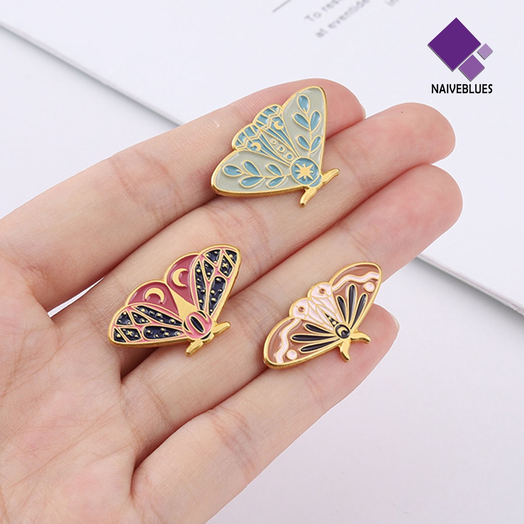 &lt; Naiveblues &gt; Bros Wanita Ngengat Enamel Pin Tas Lucu Khusus Untuk Hadiah