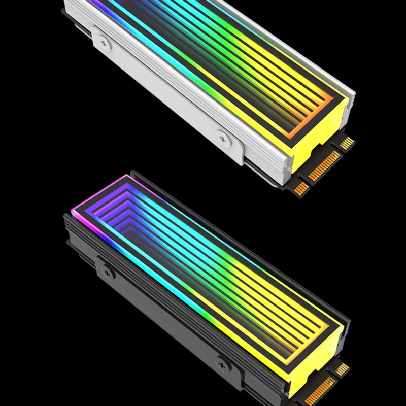 Bt Kinerja Tinggi M.2 SSD Heatsink Argb Light Bar Cooler Pengerjaan Halus Alur Heatsink Konduktivitas Termal Tinggi