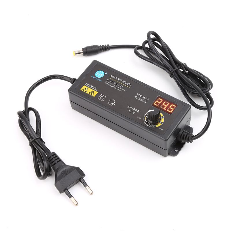 Btsg Adaptor Daya Adjustable Dengan Layar Tampilan Digital Tegangan 3V-12V 5A EU Plug