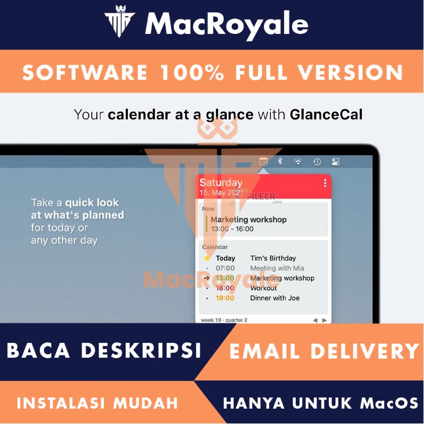 [MacOS] GlanceCal Full Version Lifetime Full Garansi