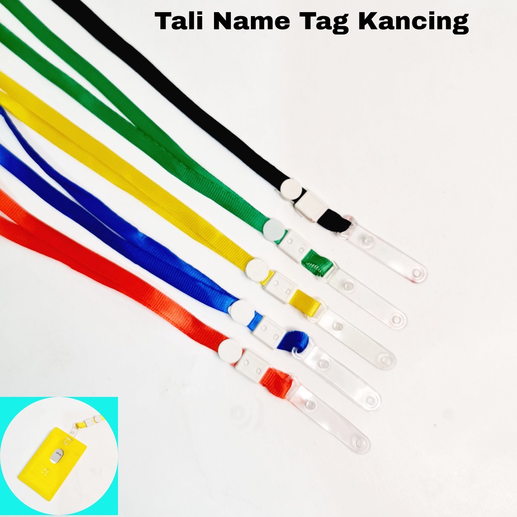 

MJ Tali Gantungan ID Card Tipe Kancing Plastik(!0pc) / Lanyard ID Card / Tali Lanyard/Tali Gantungan Nama