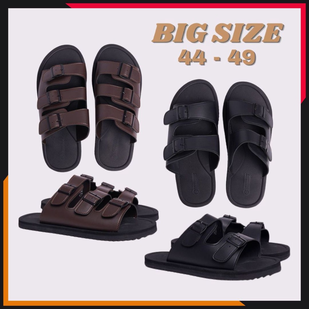 Sendal Slop Kasual Big Size Pria Besar Ukuran Jumbo 44 45 46 47 48 49 By Zavatu 001.002