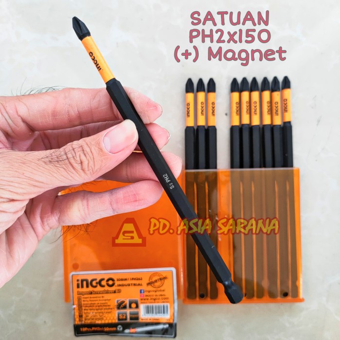 [SATUAN] Impact Screwdriver Bit PH2+150 Panjang INGCO SDBIM11PH263 Mata Obeng Plus