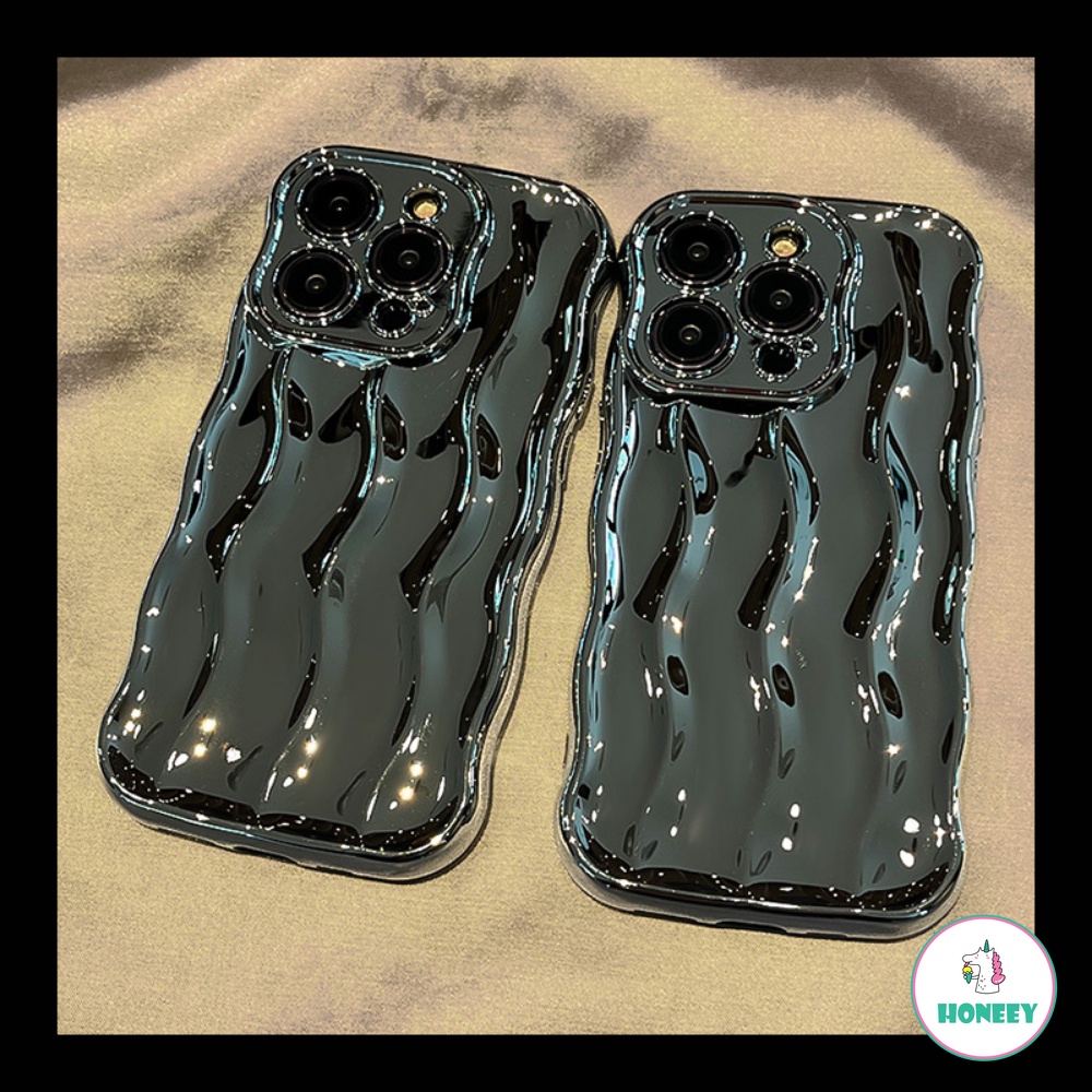 IPHONE Macaron 3D Tin Foil Pleats Phone Case Untuk Iphone14 13 12 11 Pro Max 14 Pro Max 3D Sparkle Shockproof Perlindungan Tugas Berat Lembut TPU Cover