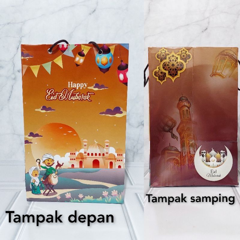 

Paper Bag Lebaran Idul Fitri Muat 3 Toples 500gr Brown