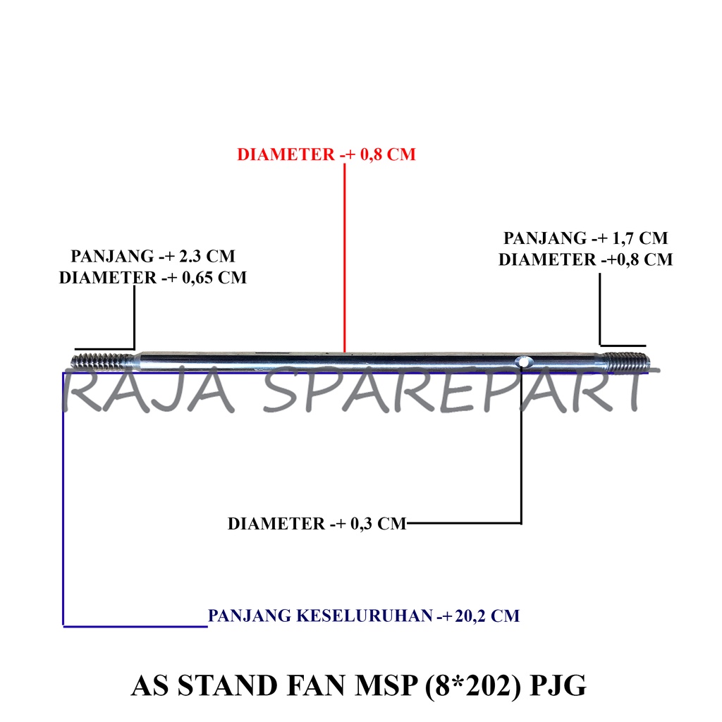 As Motor Kipas Angin Stand Fan Panjang (8*202)