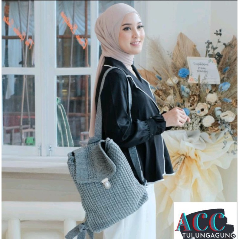 TAS RANSEL RAJUT AESTHETIC BAG TAS DEWASA REMAJA