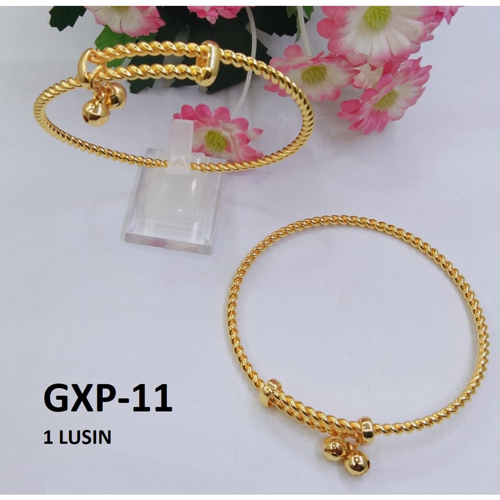 GELANG XP MODEL KAWAT EMAS GOLD POLOS BOLA TERMURAH / DUNIA GELANG TERBARU