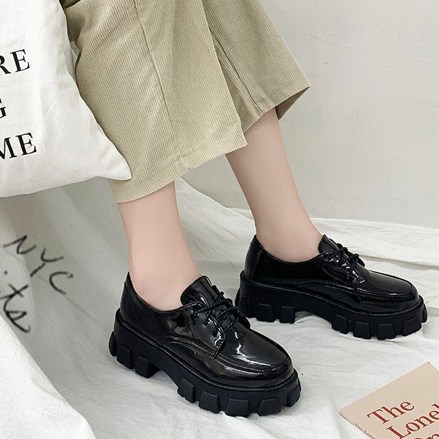 FD Sepatu Flat Wanita Kasual Docmart Shoes Korean Style Spatu Oxford Import Kekinian KI-044