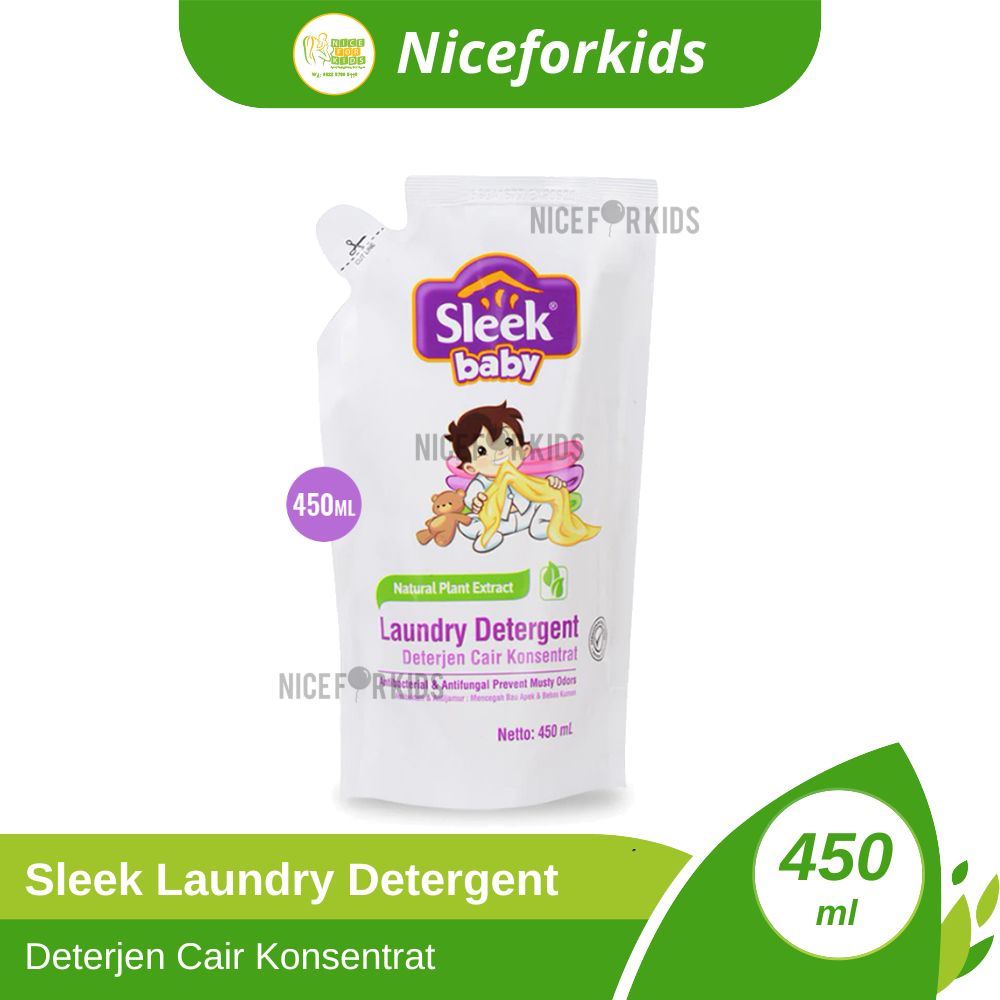 Sleek Baby Laundry Detergent 450 ml / Sabun Cair Pembersih Pakaian Bayi