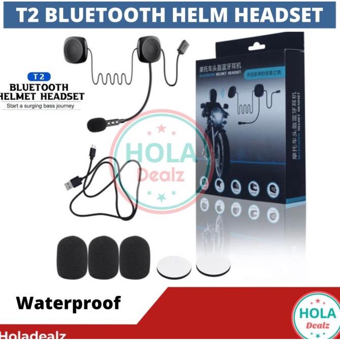 T2 HEADSET BLUETOOTH HELM T2 HEADSET WIRELESS BT 5.0 INTERCOM ORIGINAL