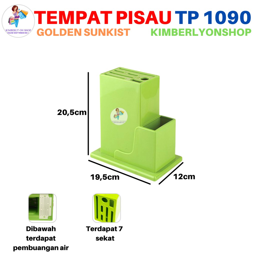 Tempat Pisau Dapur Plastik  TP 1090 Golden Sunkist