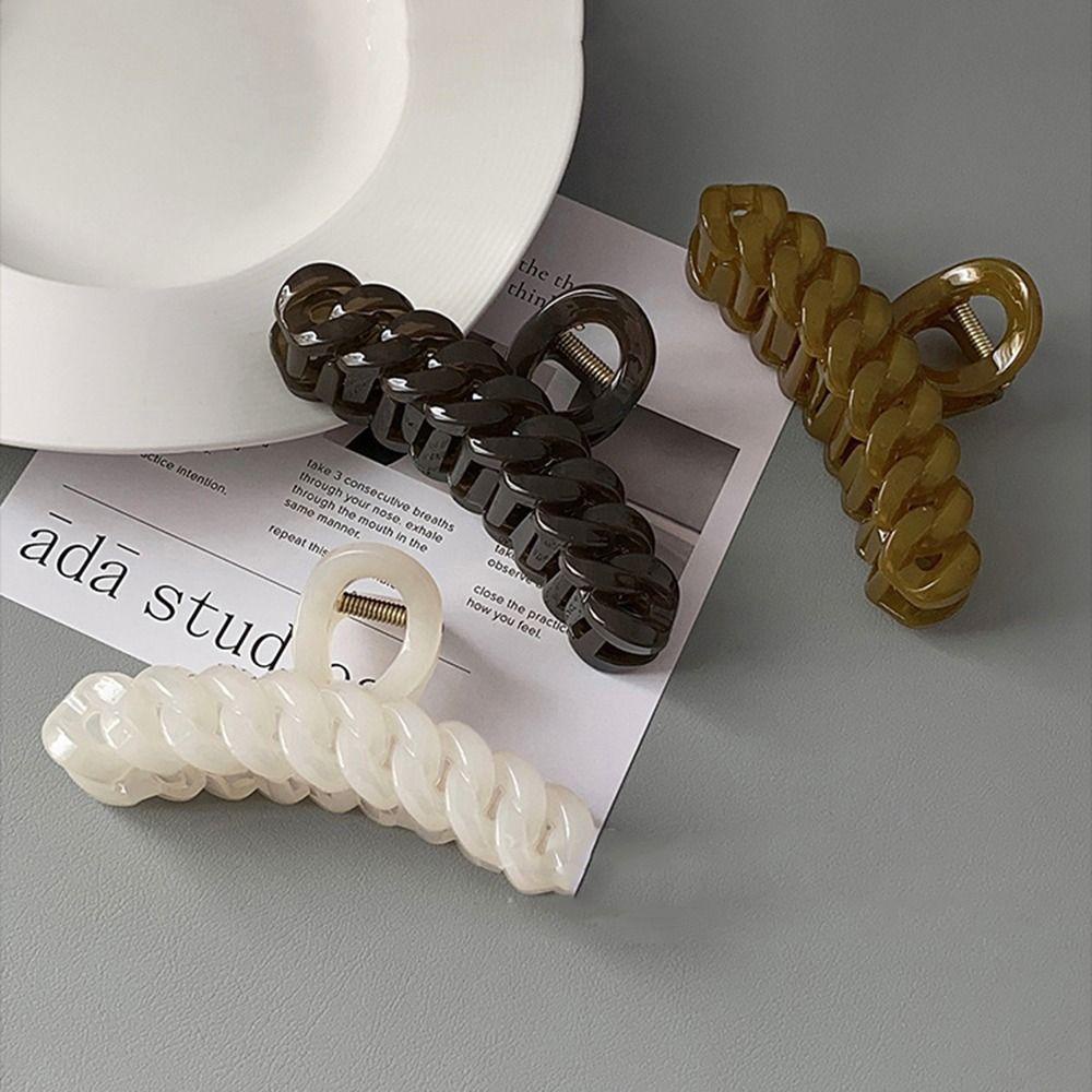 Agustina Rantai Cakar Rambut Elegan Fashion Manis Untuk Gadis Untuk Perempuan Asam Asetat Hiasan Kepala Ponytail Holder Women Hair Clips