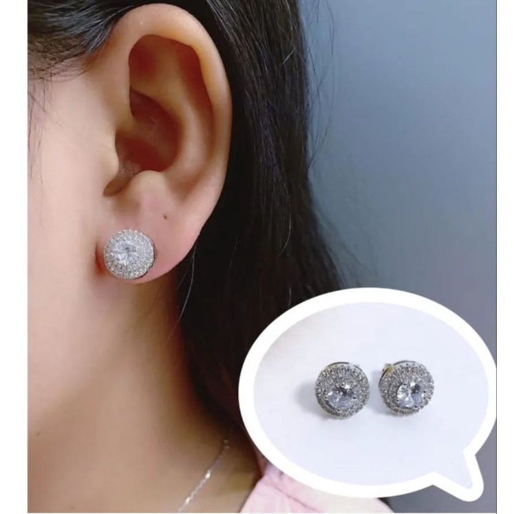 Anting Silver925 Perak Full mata anting zircon silver Anti Karat anti alergi anting premium berlian kilap 084