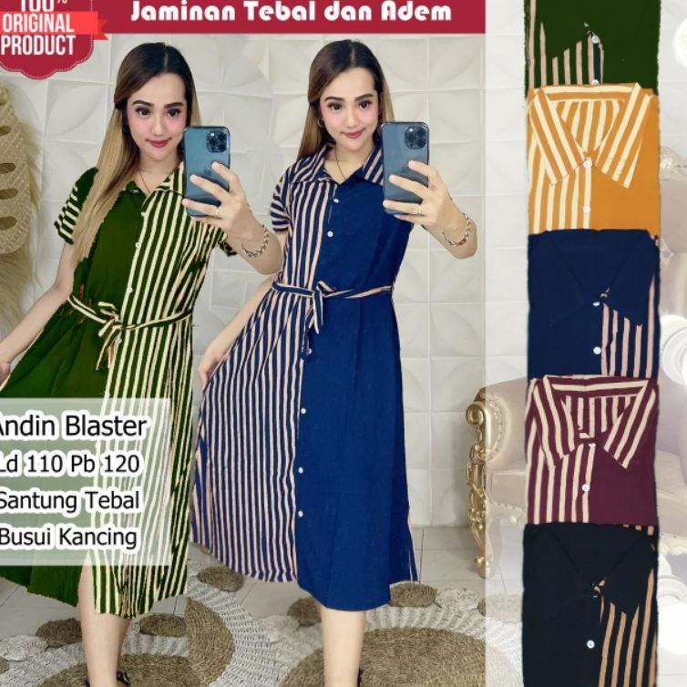 Sale DASTER ANDIN / DASTER BLASTER / Daster salur pendek / Daster ANDIN BLASTER / Dress salur pendek