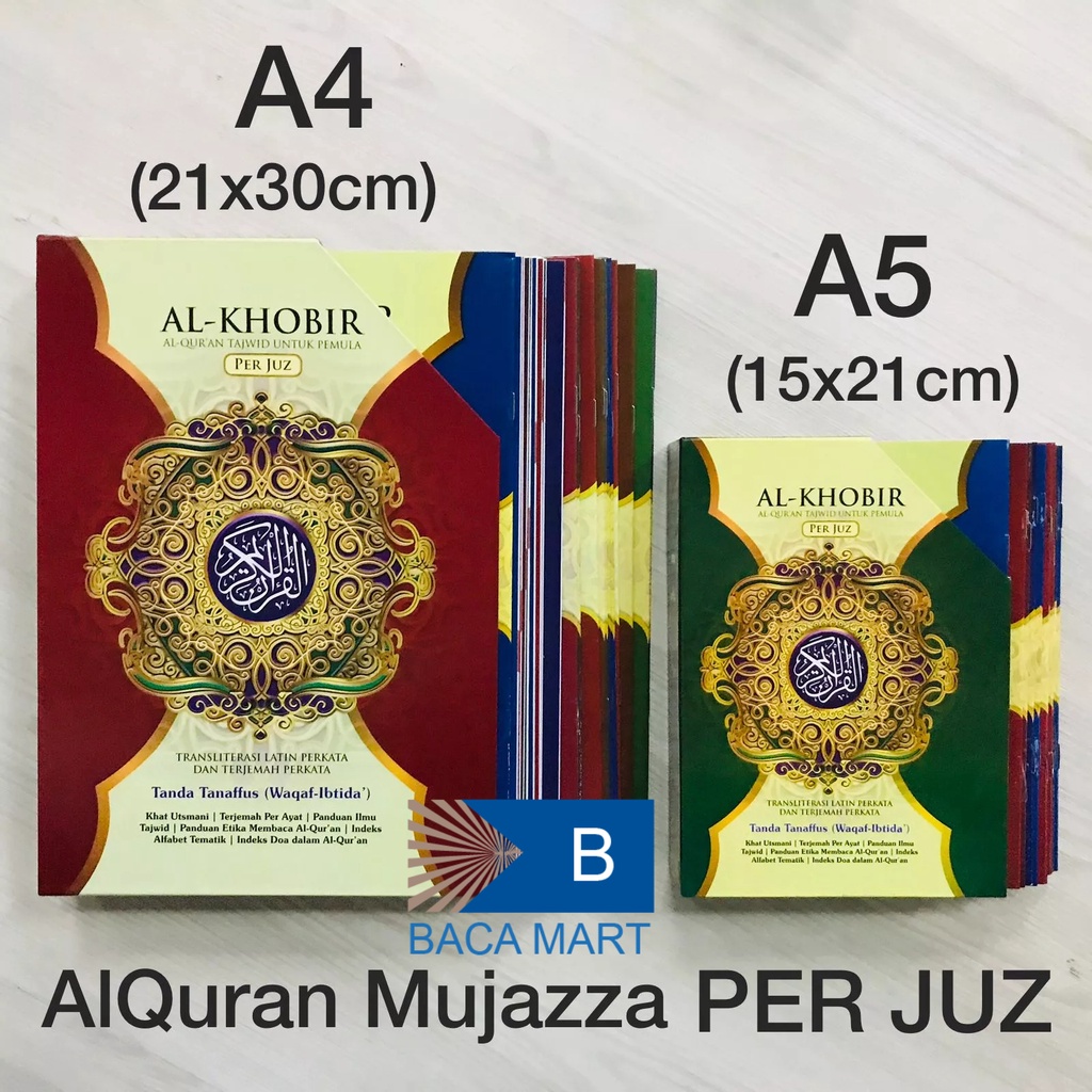 AL QURAN AL KHOBIR A4 MUJAZZA PER JUZ AL QURAN PER JUZ BESAR TERJEMAH TAJWID PENERBIT NUR ILMU