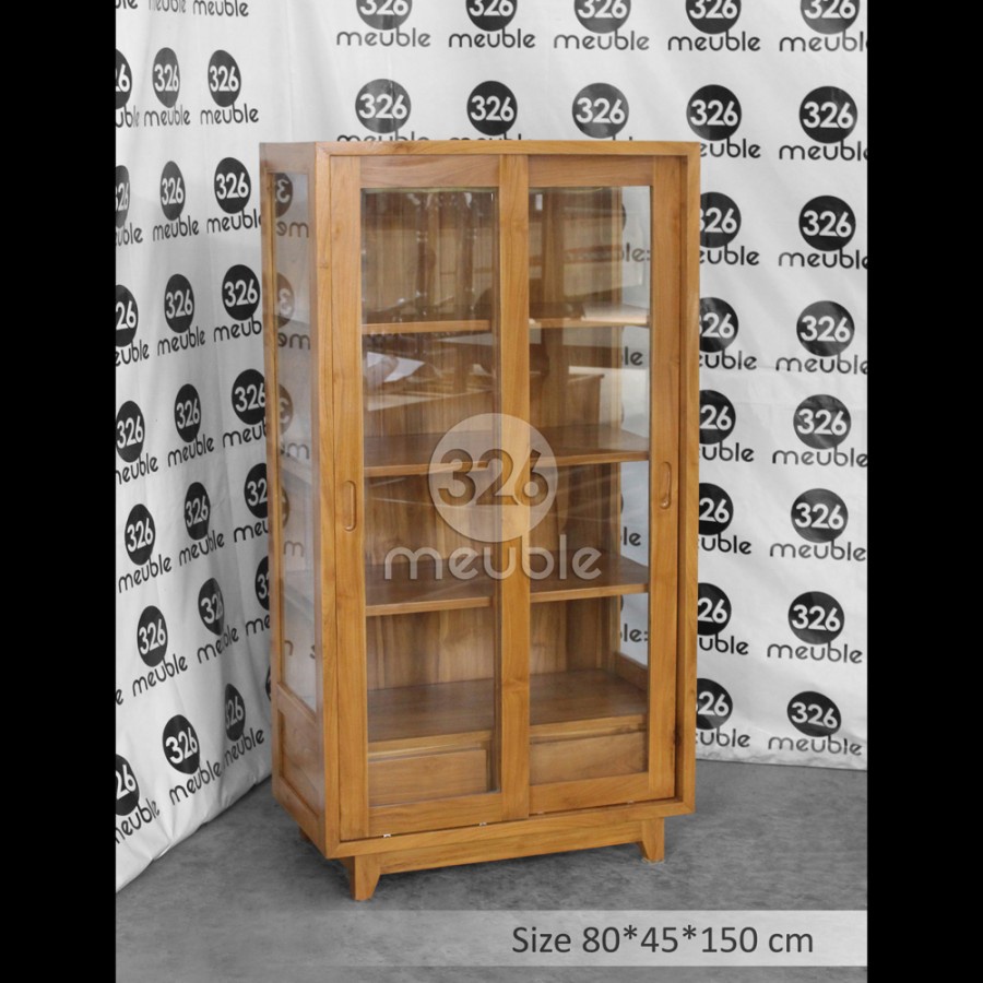 Lemari Pajang Minimalis Mebel Jepara - Almari Hias - Lemari Buku