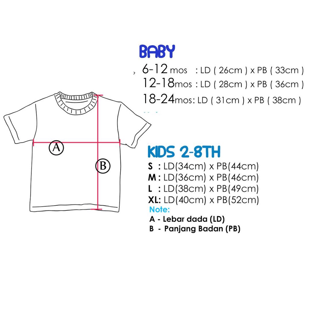 Bonanzakid Kaos Polos Bayi Anak Nafwhal TBasic Series Bahan Cotton Combed 30S