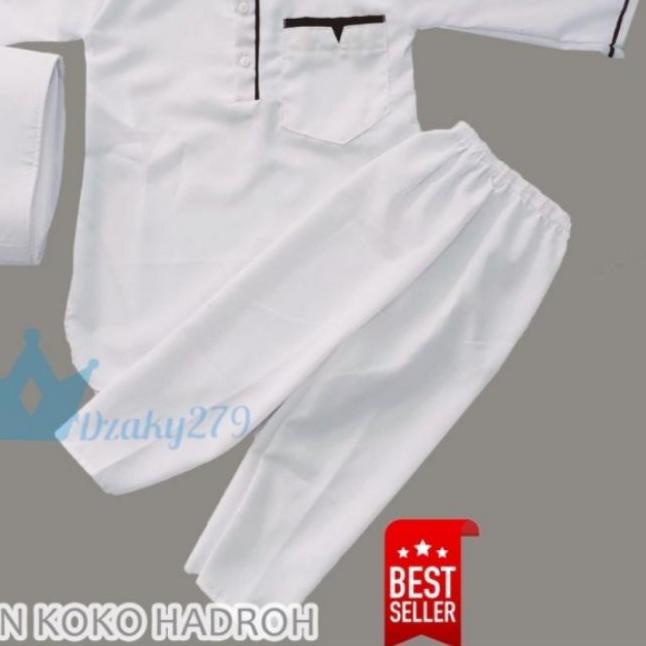 ▲ Baju Koko anak | Koko anak model HADROH | Koko Putihh ✬