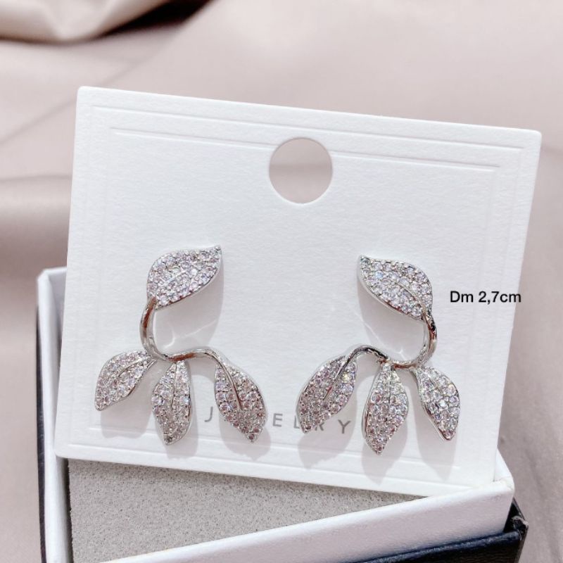 Anting Silver925 Perak mata kilau mirip emas asli Premium Quality Anti Karat anti alergi A11