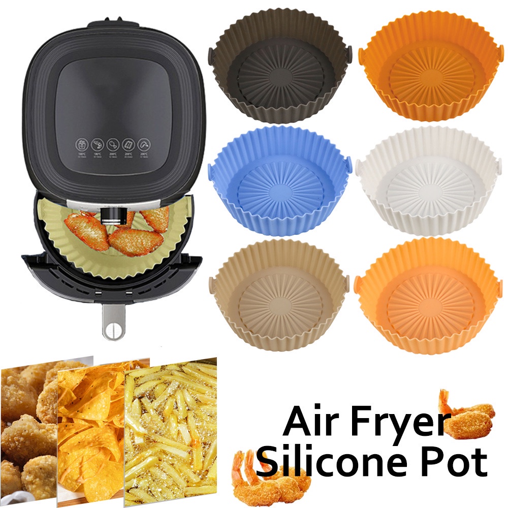 【COD】Loyang Air Fryer Multifungsi Bahan Silikon/Loyang Air Fryer Silikon Basket/Air Fryer Silicone Pot Pan Basket/Air Fryer Silicone Silicone Pot