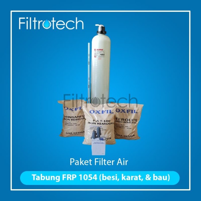Terlaris Paket Filter Air Tabung Frp 1054 Air Sumur 2 (Besi,Karat Dan Bau )