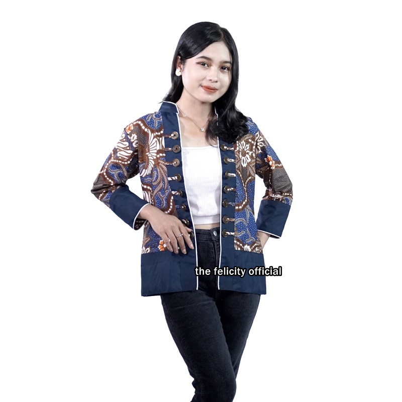 Blazer Bolero Atasan Wanita Batik Couple Seragam Atasan Hem Pria nutella