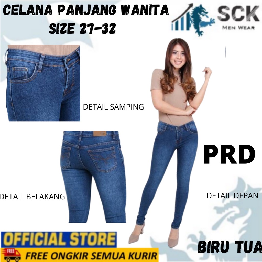 Celana Panjang Wanita JEANS Denim Skinny PRD Cewek Kancing  - sckmenwear GROSIR