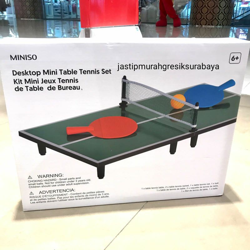 DESKTOP MINI TABLE TENNIS SET MINISO MAINAN MINISO MAINAN TENNIS MEJA