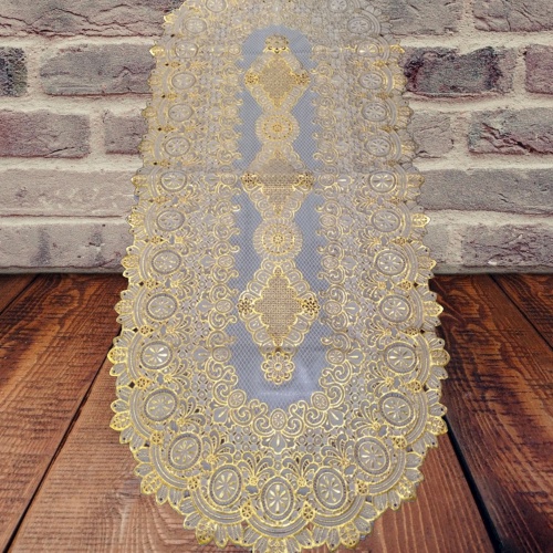 taplak meja oval emas jumbo/taplak meja tamu emas oval jumbo