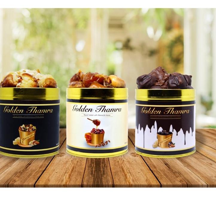 ☃ golden thamra kurma isi almond keju dan  yaman ☊