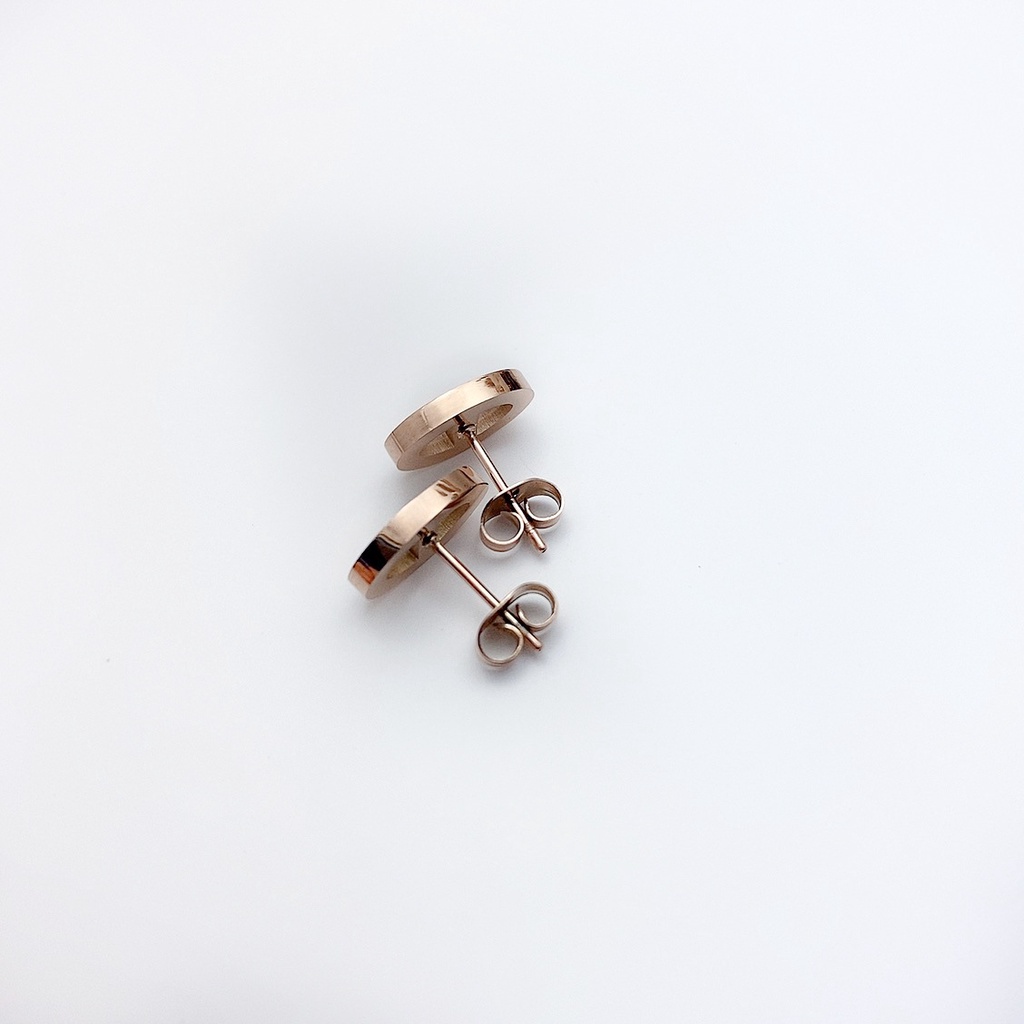 Anting Hidung Babi Bahan Titanium Steel 18K Warna Rose Gold Anti Alergi