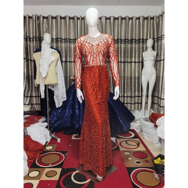 Gaun pengantin span elisab komplit
