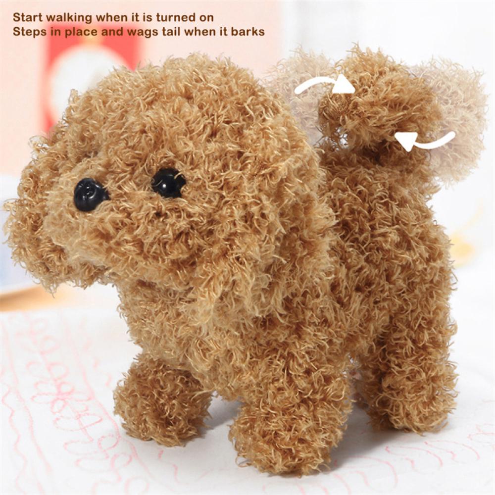 Timekey Electric Walking Barking Dog Lucu Smart Puppy Robot Anjing Balita Mainan Kawaii Elektronik Mainan Mewah Untuk Pesta Ulang Tahun Halloween H5W1