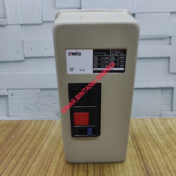 Magnetic Motor Starter Ewig Msn-10 220Vac/380Vac