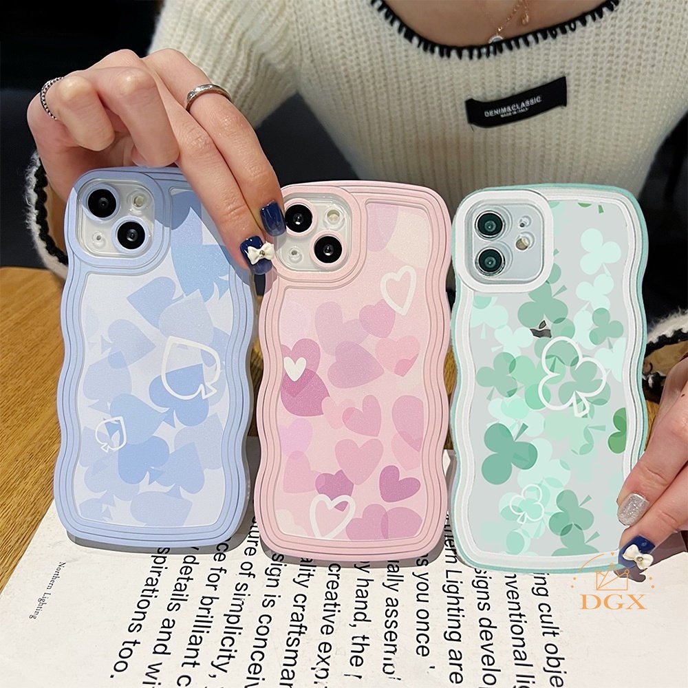 Redmi 10C Note 11 Pro Note11S 10A 9C 9A 10 9T Note10 5G 10s Note9 Note8 Note 9S Poco X3 NFC M3 Tiga Warna Love Plum Blossom Spade Design Silicone Case DGX