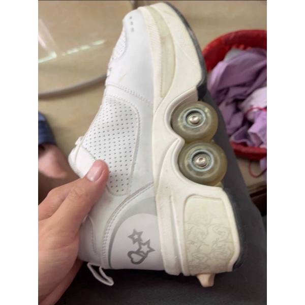Preloved sepatu roda viral kick roller shoes putih size 45