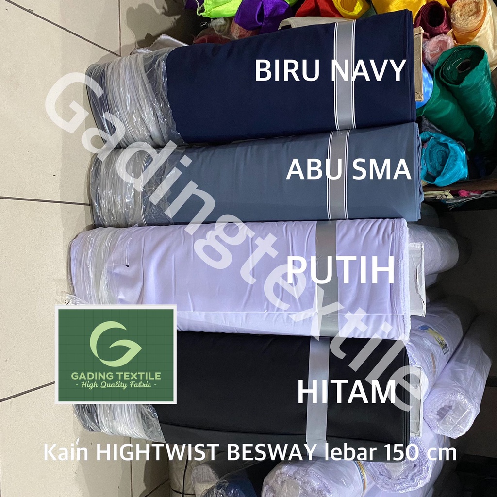 ( per 1 roll ) kain HIGH TWIST BESWAY HIGHTWIST BSY NIKITA polyester lebar 150 cm bahan baju kemeja celana rok seragam sekolah kerja setelan pakaian dinas perawat suster dokter dress blazer blezer jas formal gamis koko kaftan printing sublime