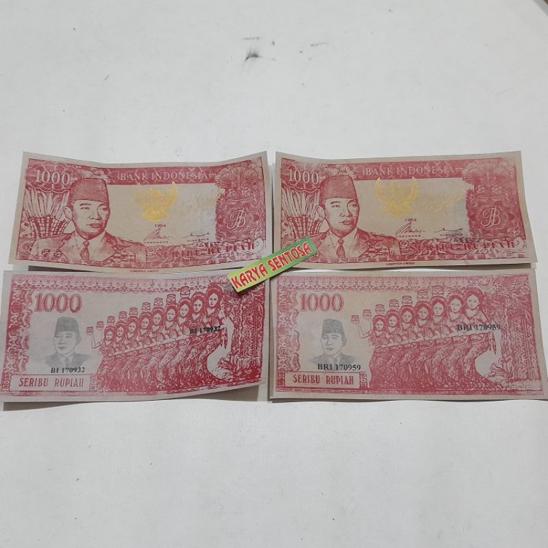 uang sukarno serimpi 9 merah garuda mas b i