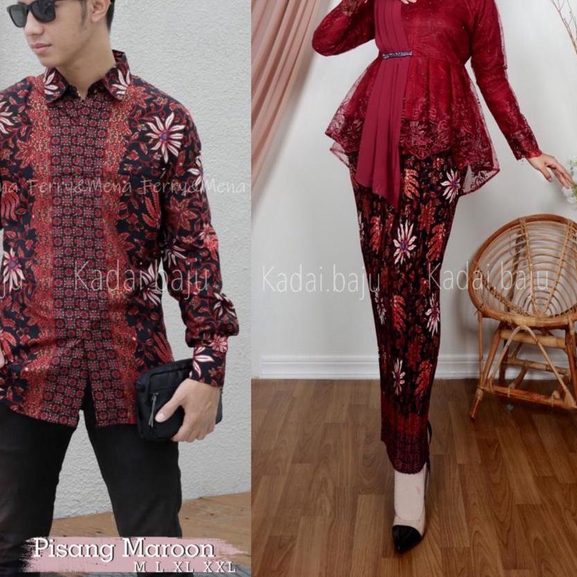 ✰  / Set couple kebaya aurora selendang Brokat tile bordir / Kebaya Couple Pesta / Couple Batik / Co