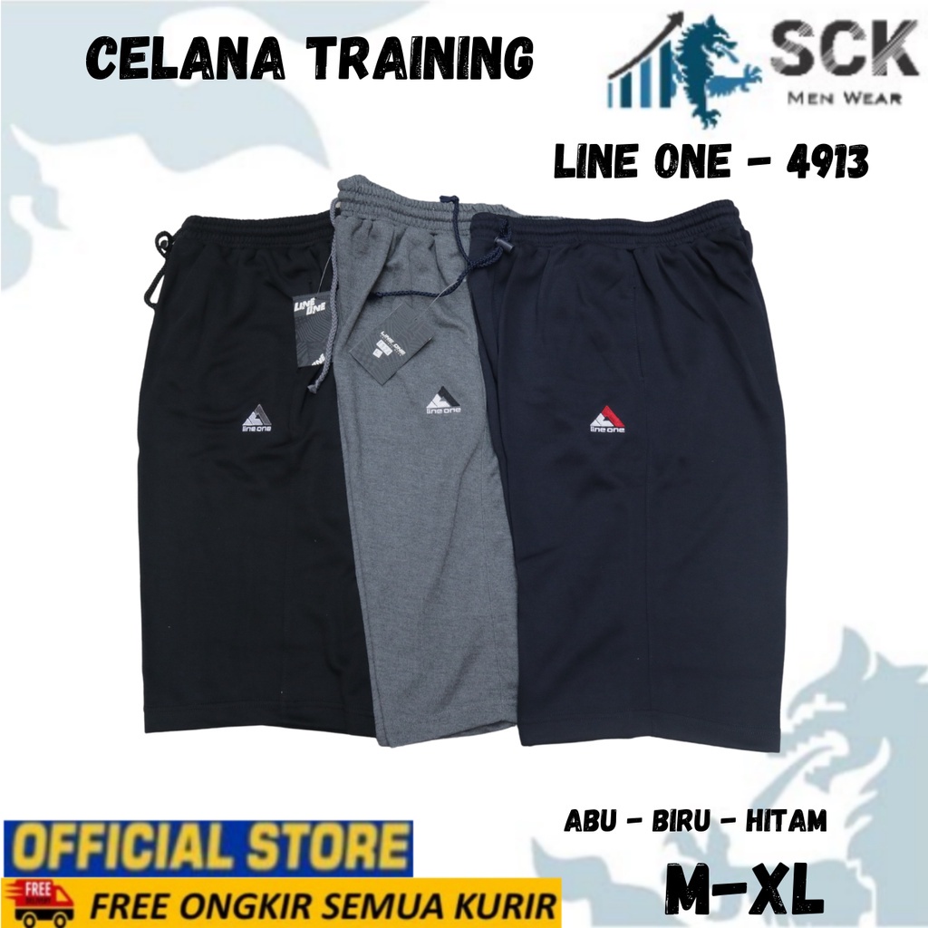 Celana Pendek Training LINE ONE Pria Wanita Unisex Bahan Tebal Katun Motif Kombinasi / Pakaian Olahraga- sckmenwear GROSIR