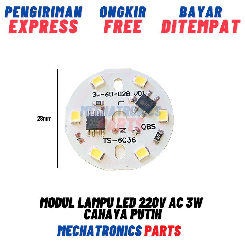 Modul Lampu LED 220V AC Cahaya Putih